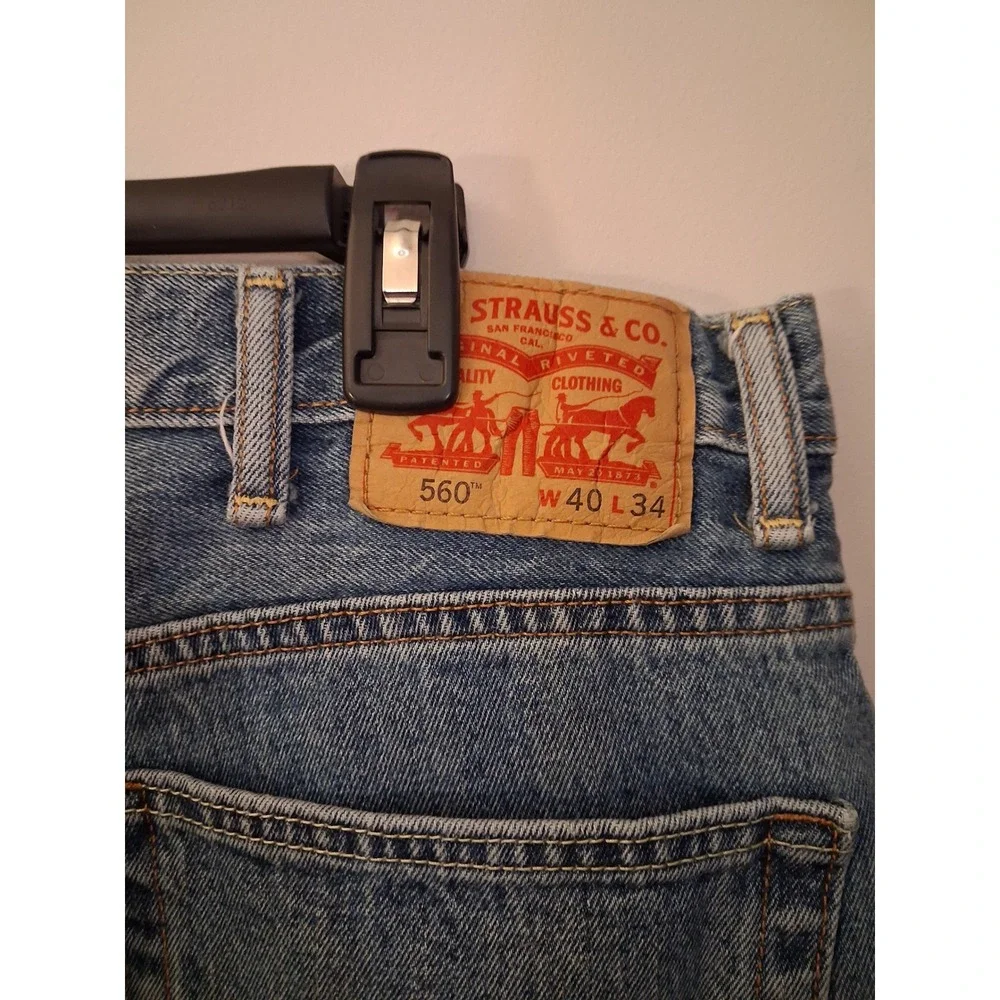 Levis 560 Comfort Fit Jeans Mens 40x34 Blue Denim Loose Tapered Leg Pants